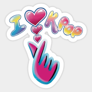 I love kpop (I finger heart kpop) Sticker